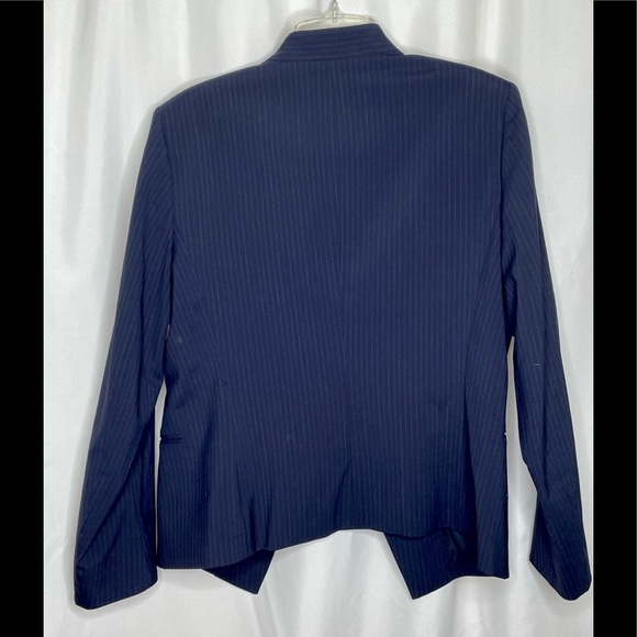 Theory Navy Wool Blend Pinstripe Pantsuit 12 - Picture 3 of 8